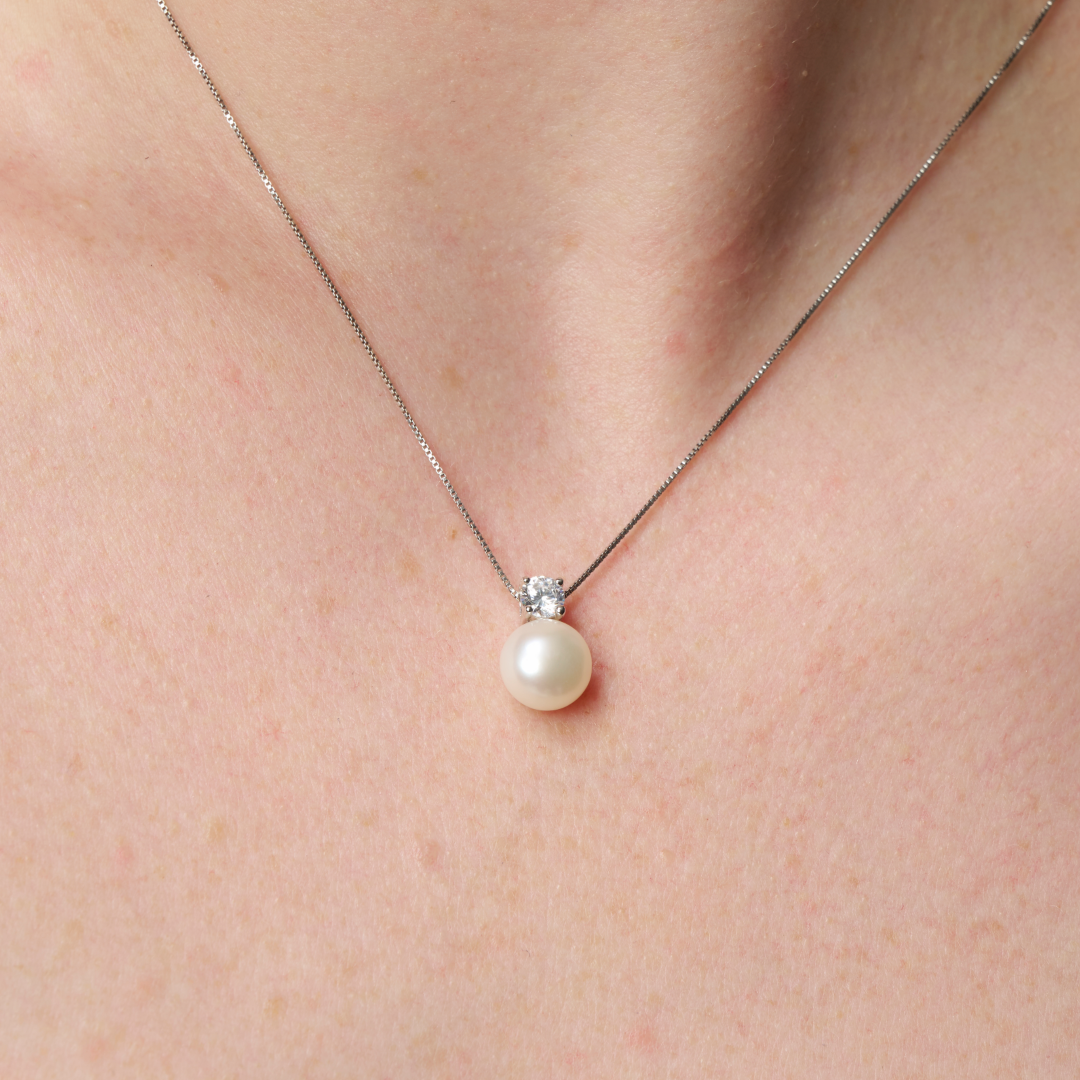 Sterling Silver Fresh Water Pearl Pendant Necklace | Yara