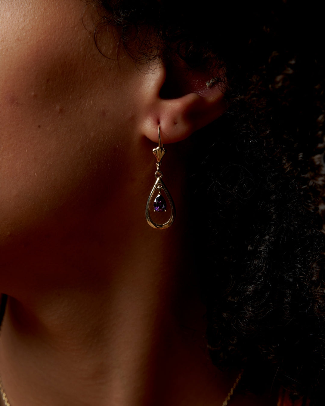 18ct Gold Plated Teardrop Dangle Earrings | Fossia
