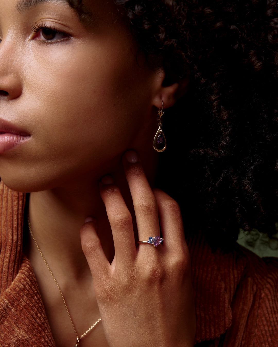18ct Gold Plated Teardrop Dangle Earrings | Fossia