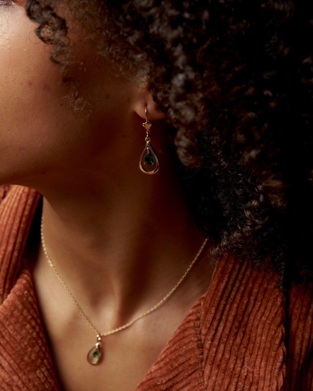 18ct Gold Plated Teardrop Dangle Earrings | Fossia