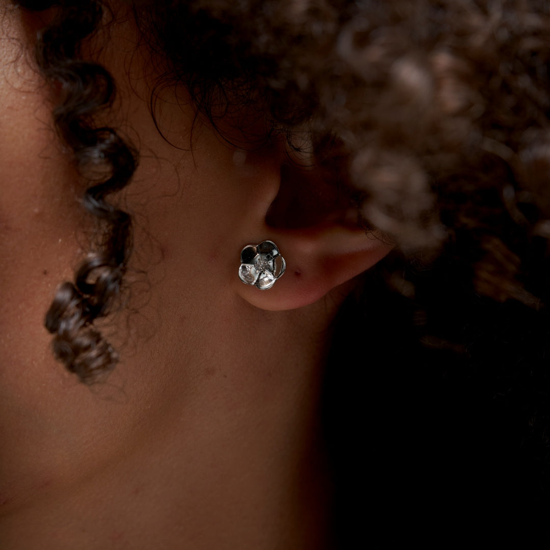 Sterling Silver Flower Stud Earrings | Berlan