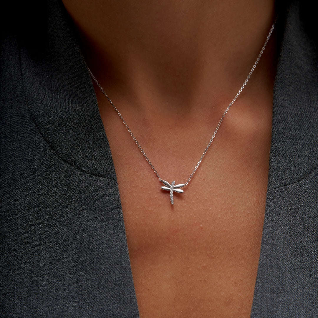 Sterling Silver Dragonfly Pendant Necklace | Asa
