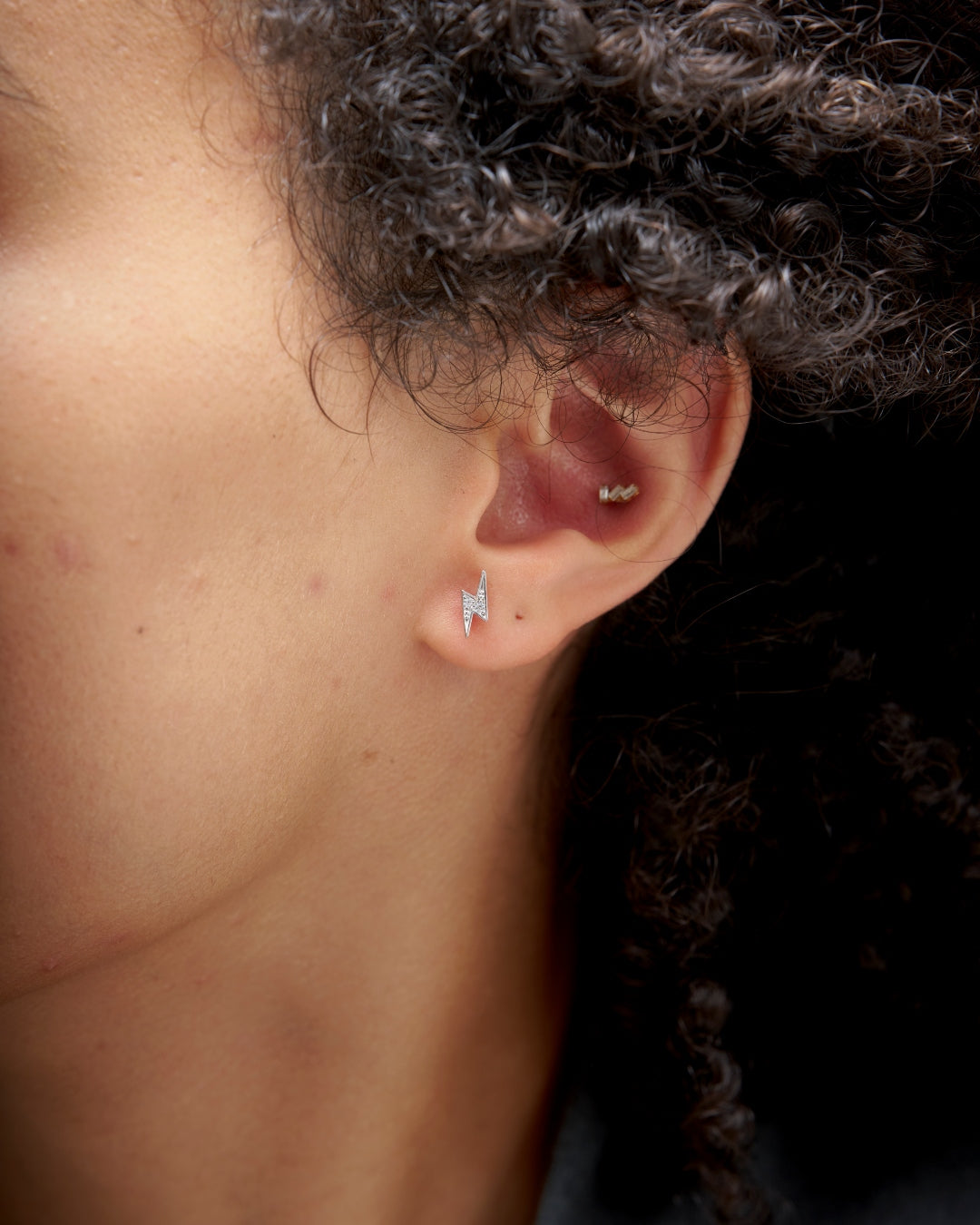 Sterling Silver Lightning Bolt Stud Earrings | Zori