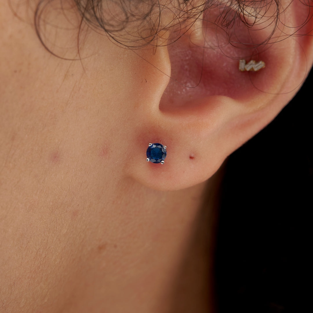 Sterling Silver Coloured Stone Stud Earrings | Aude