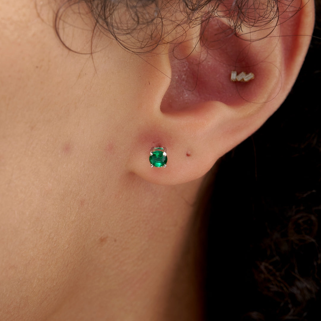 Sterling Silver Coloured Stone Stud Earrings | Aude