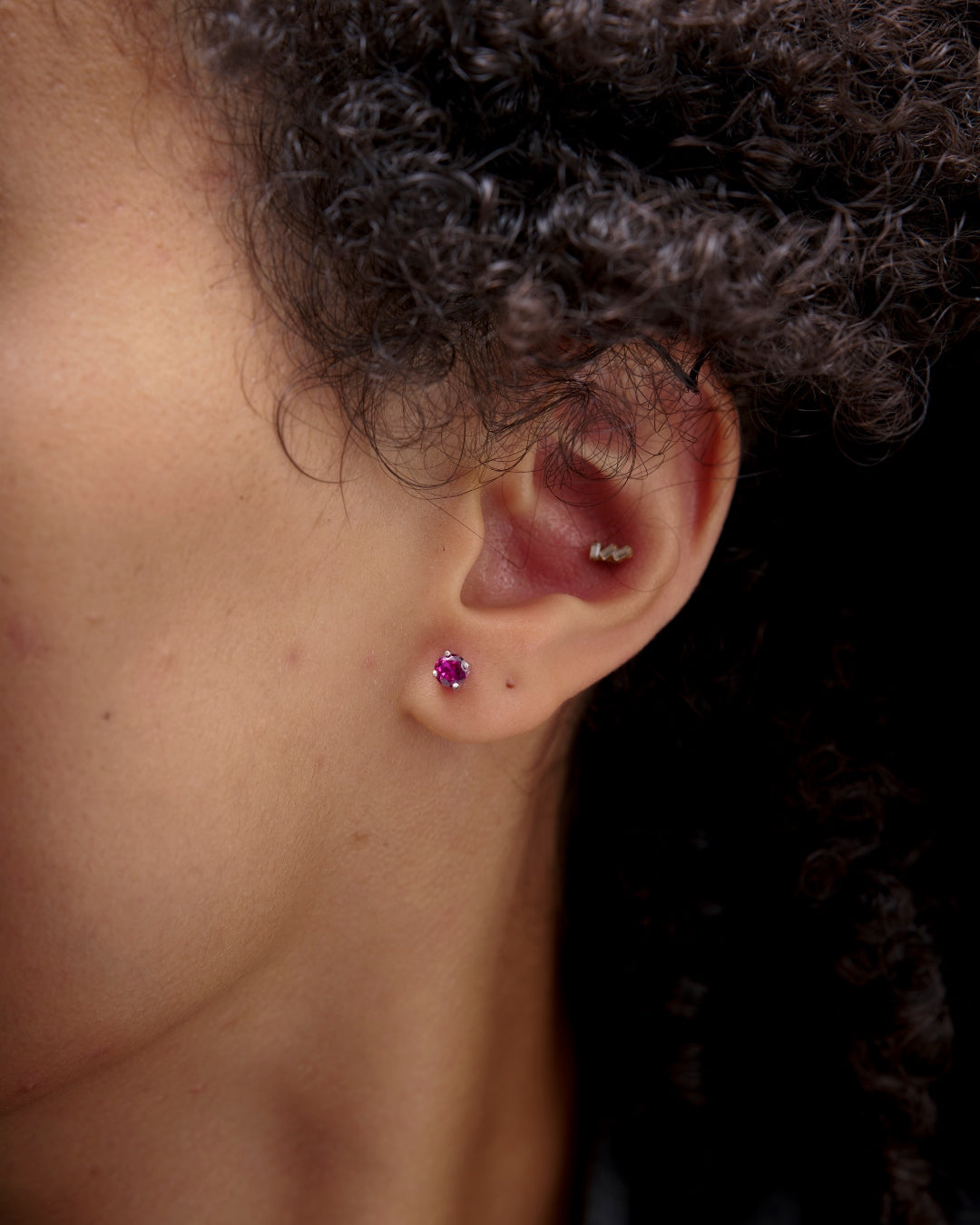 Sterling Silver Coloured Stone Stud Earrings | Aude