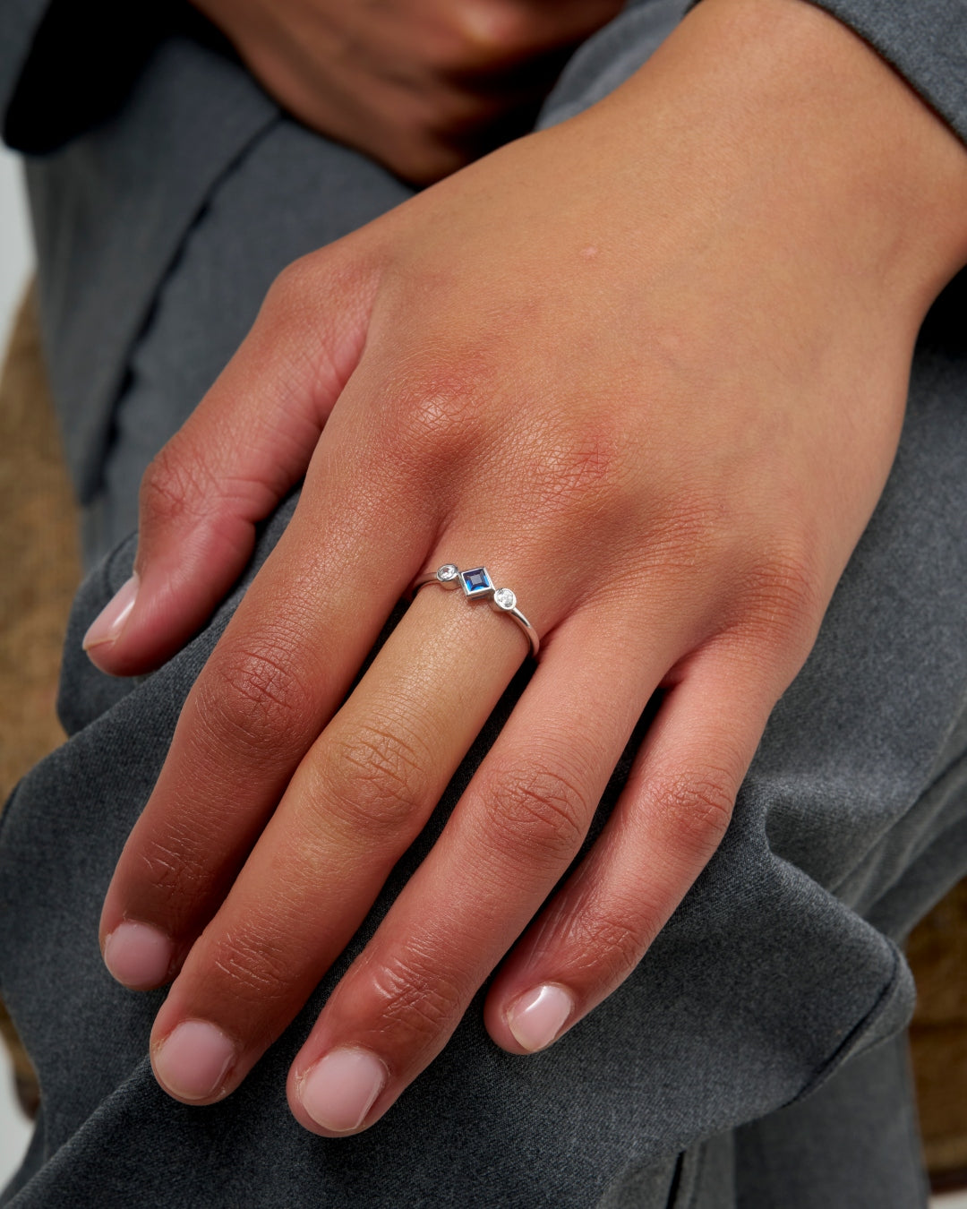 Sterling Silver Blue Stone Ring | Cici