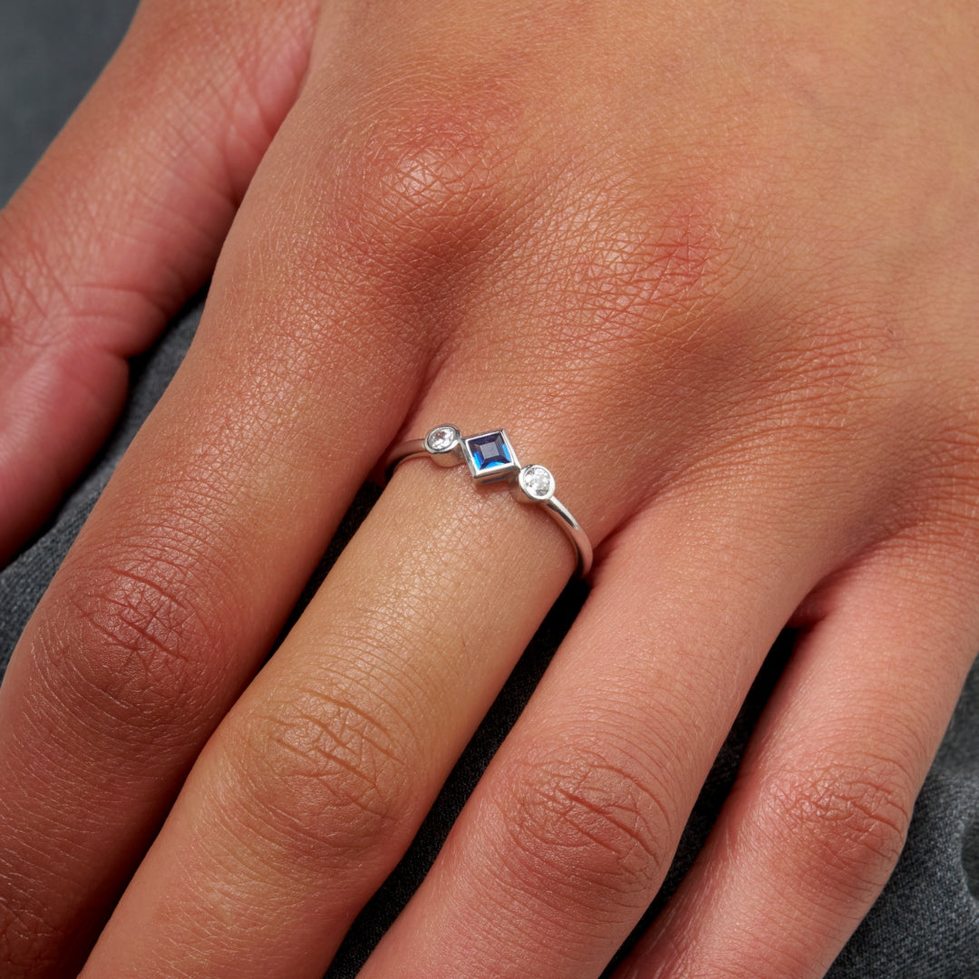 Sterling Silver Blue Stone Ring | Cici