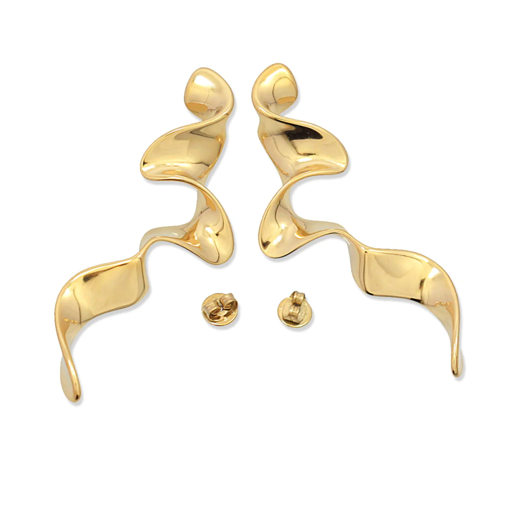 Wave Drop Stud Earrings | Anartxy
