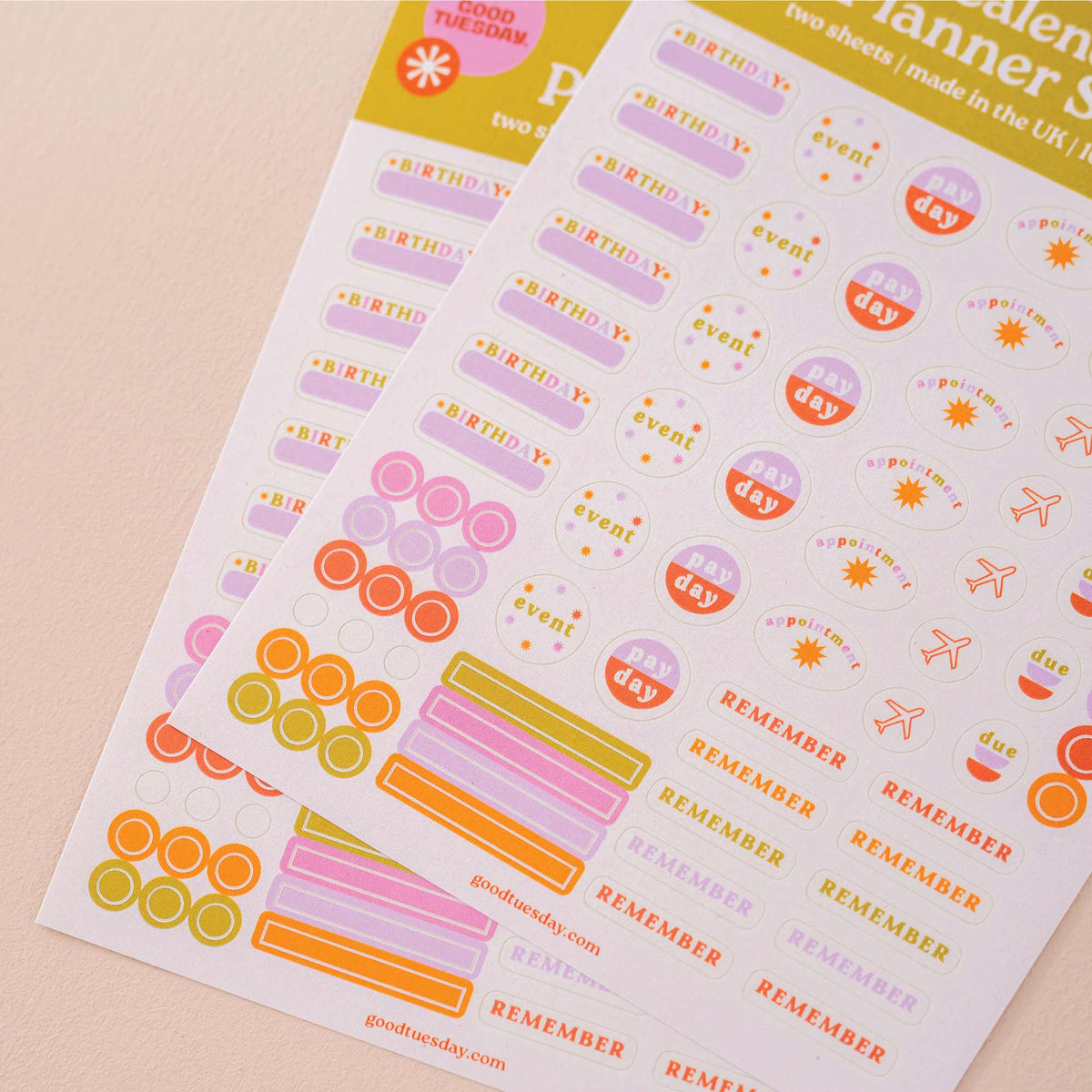 Colourful Planner & Calendar Stickers | Good Tuesday