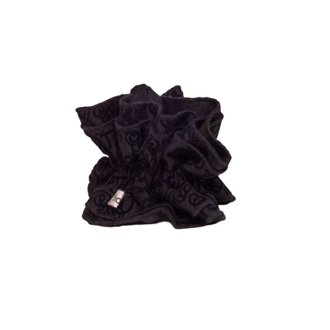 Maxi Hair Scrunchie | Black Velvet Pattern | Chou²