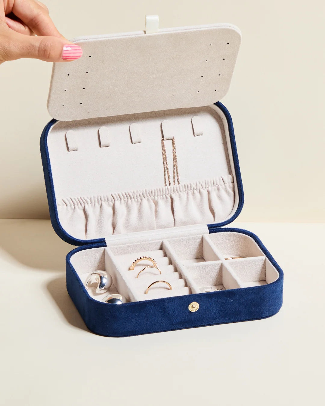 Rectangle Travel Jewellery Box | Brigitte | Velvet | Maison Scarlett