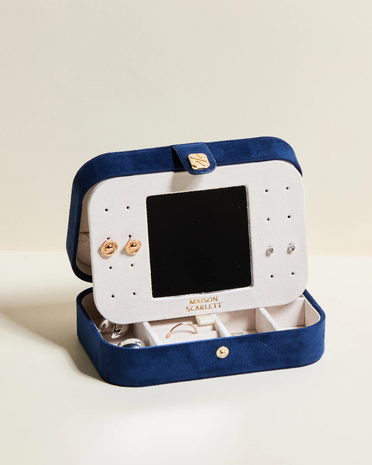Rectangle Travel Jewellery Box | Brigitte | Velvet | Maison Scarlett