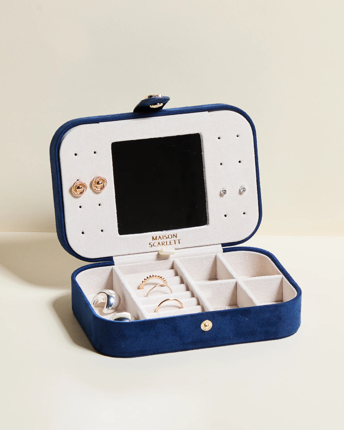 Rectangle Travel Jewellery Box | Brigitte | Velvet | Maison Scarlett