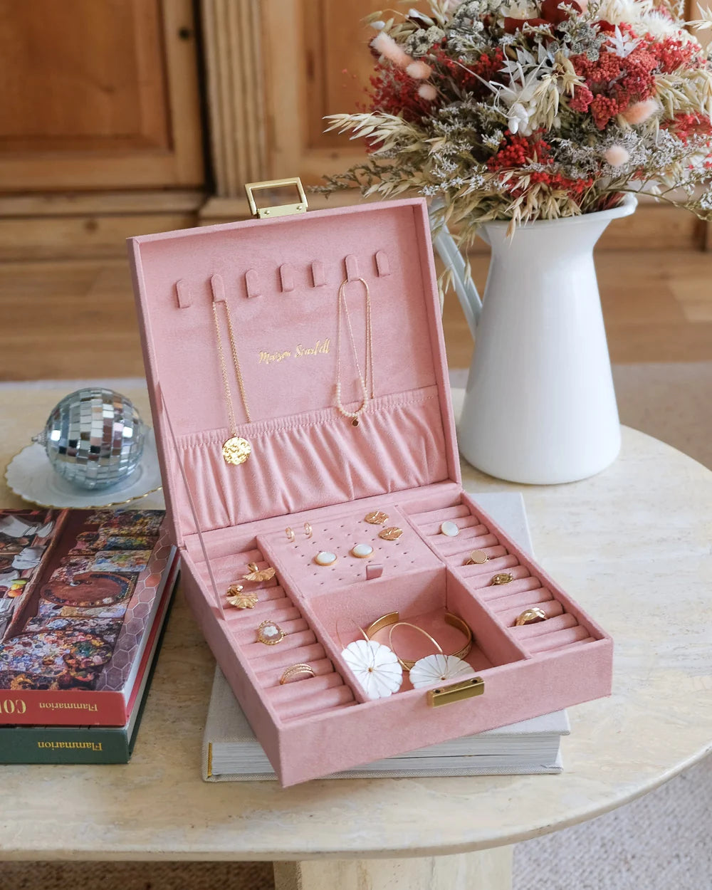 Large Square Jewellery Box | Anne | Velvet | Maison Scarlett