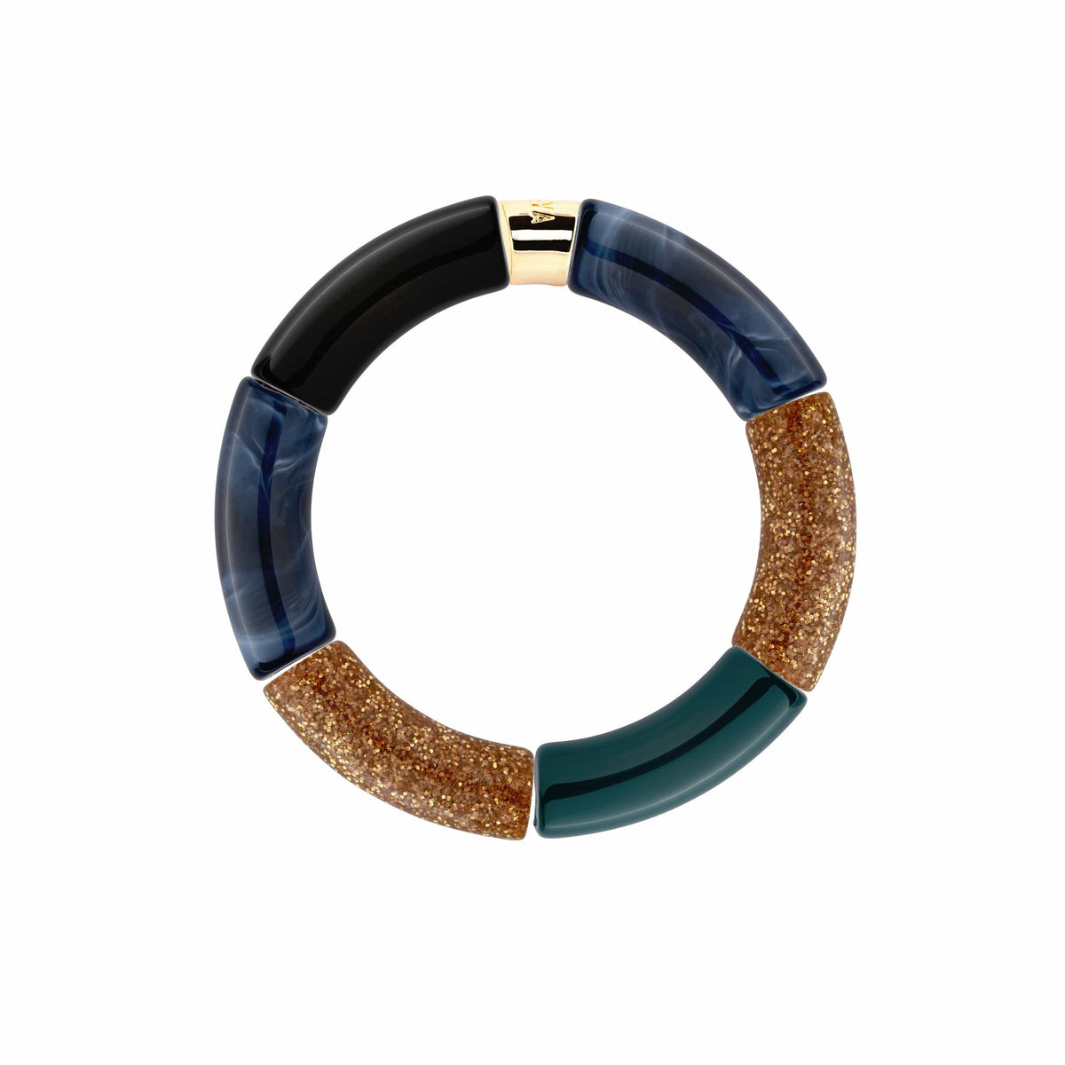 Colourful Resin Bracelet | Azul-Oro | Parabaya