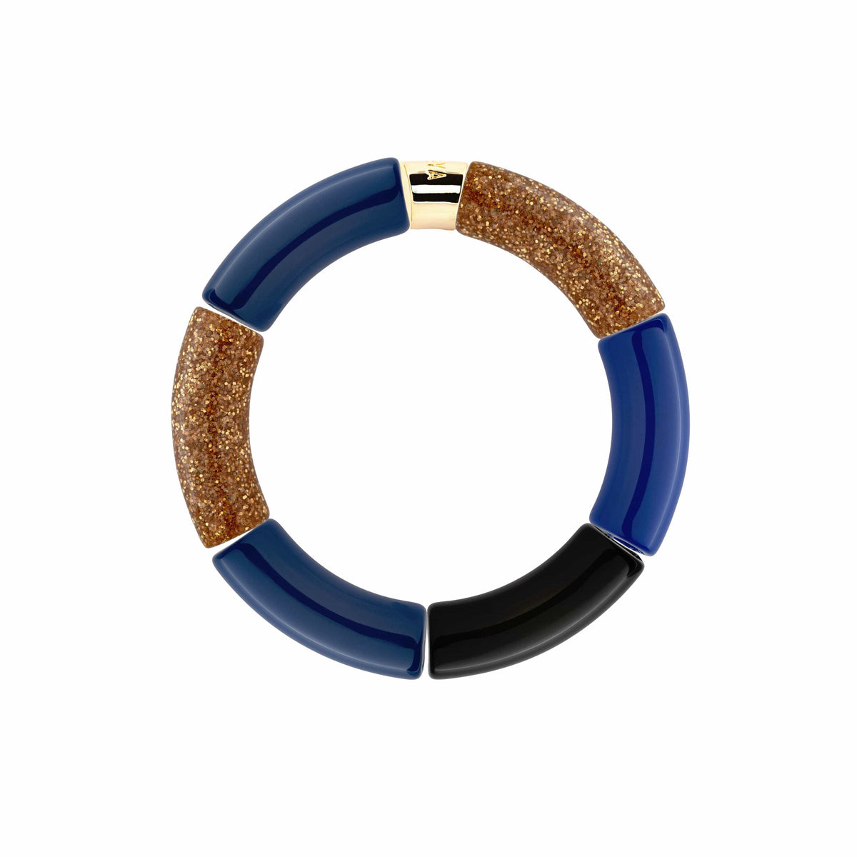 Colourful Resin Bracelet | Azul-Oro | Parabaya