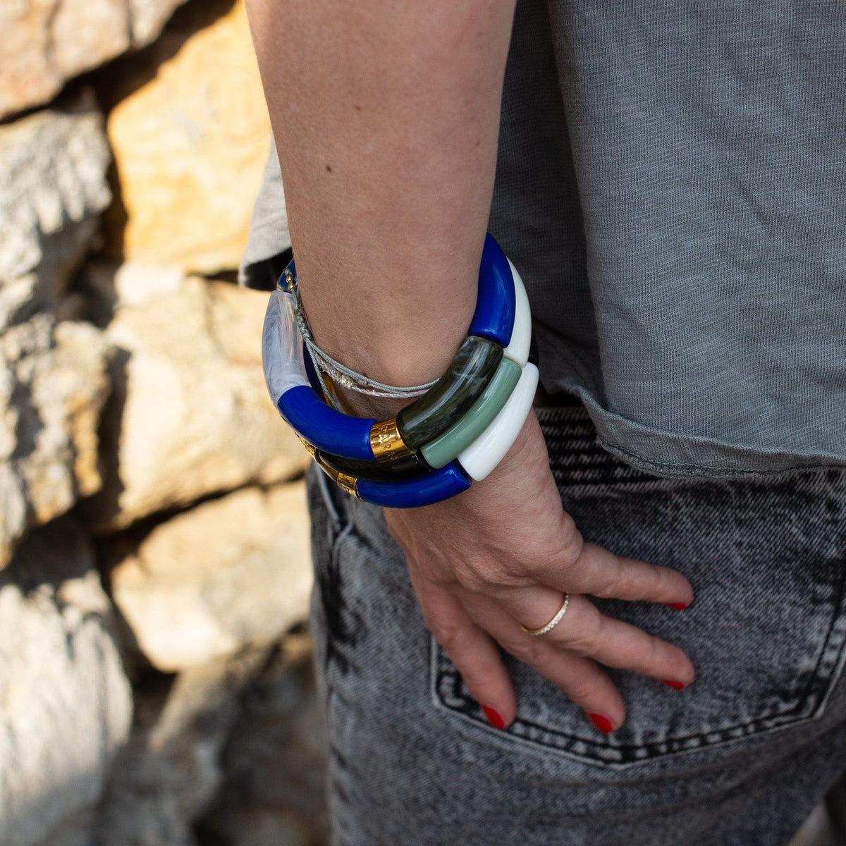 Colourful Resin Bracelet | Marinho | Parabaya