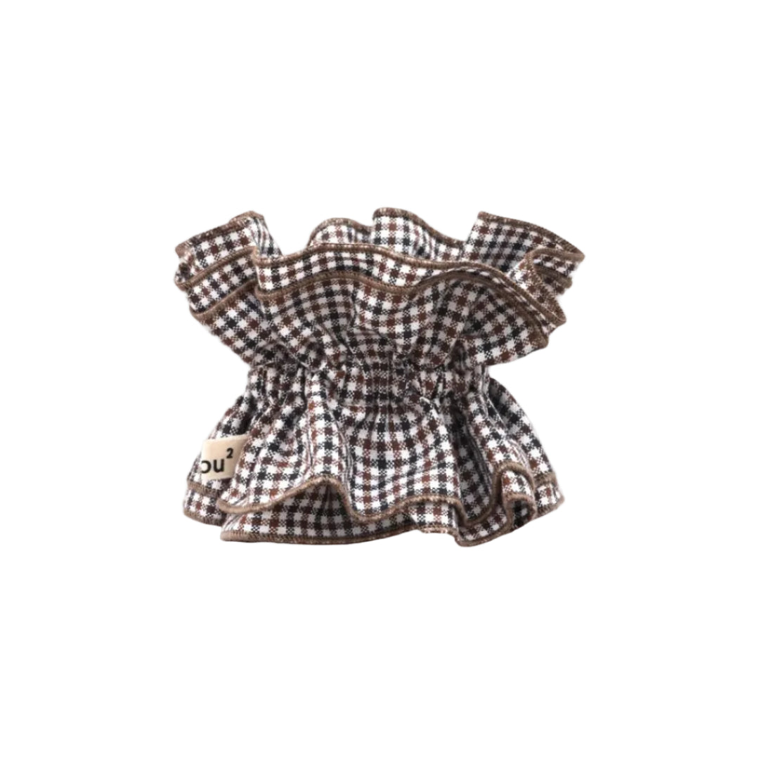 Maxi Hair Scrunchie | Brown & Beige Gingham | Chou²