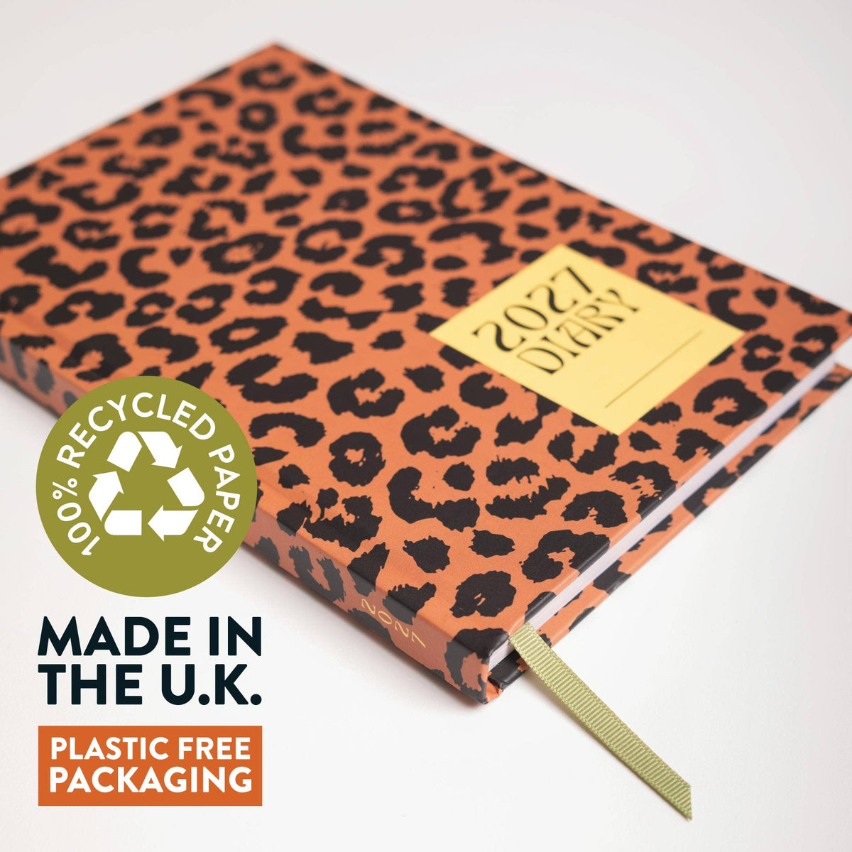 2027 Diary | A5 Hardcover Week to View | Leopard | Good Tuesday
