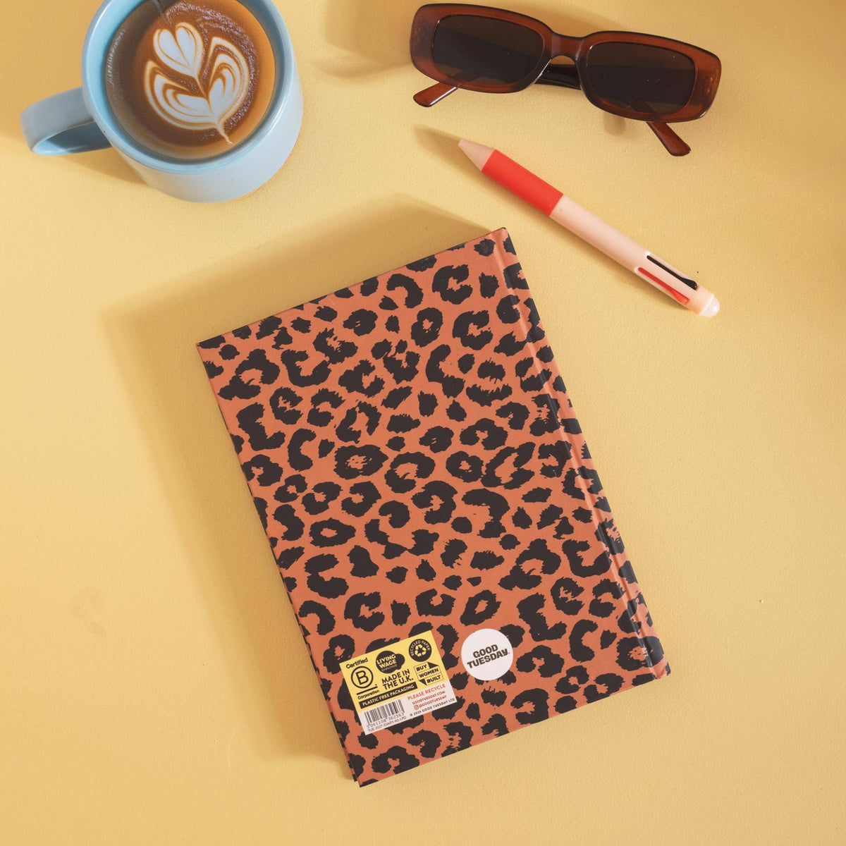 2027 Diary | A5 Hardcover Week to View | Leopard | Good Tuesday