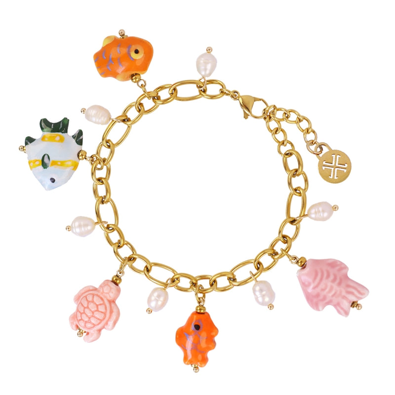 Steel Coast Charm Chain Bracelet | Anartxy