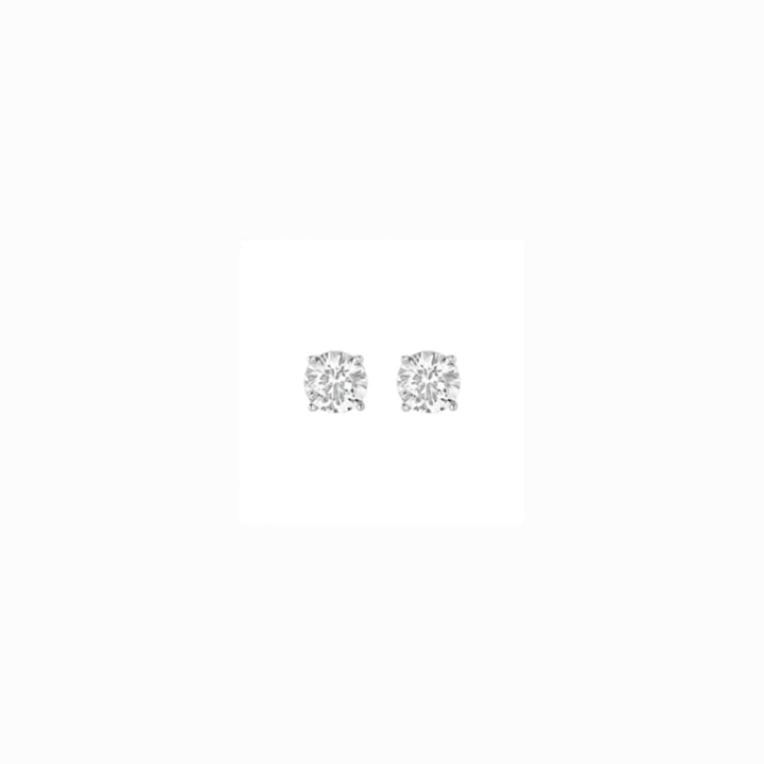Sterling Silver Solitaire Stud Earrings | Mona