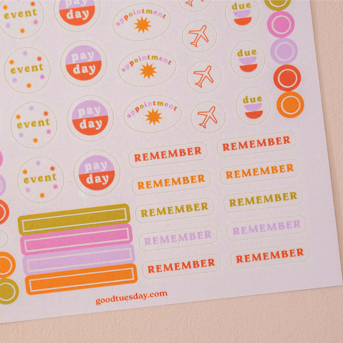 Colourful Planner & Calendar Stickers | Good Tuesday