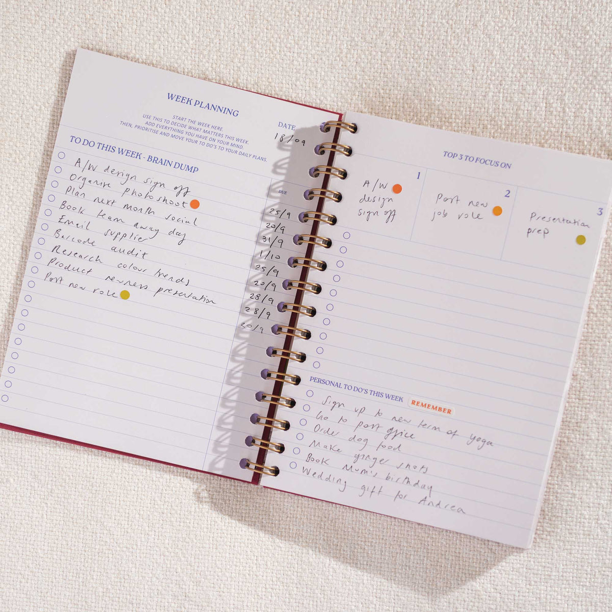 Undated Daily Productivity Planner | A5 Hardback | Good Tuesday