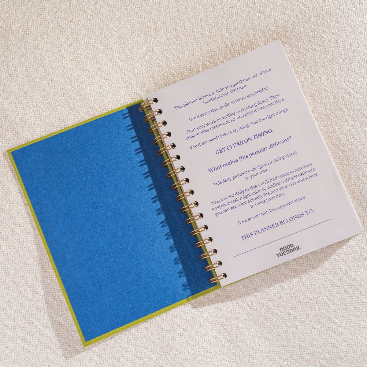 Undated Daily Productivity Planner | A5 Hardback | Good Tuesday