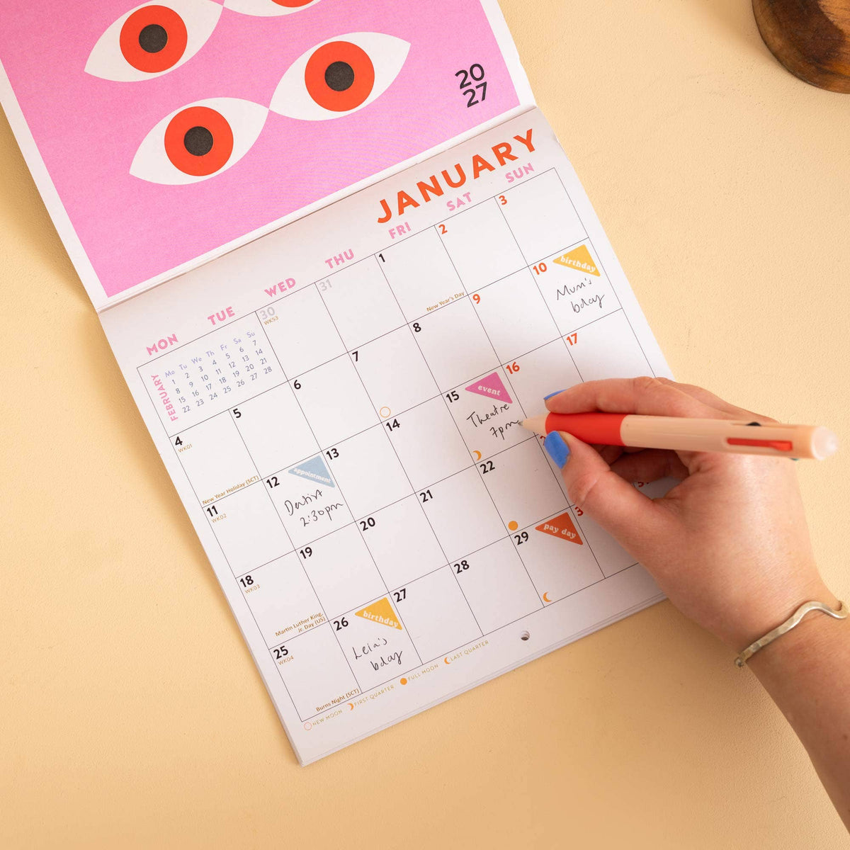 2027 Compact Wall Calendar | Modernist | Good Tuesday