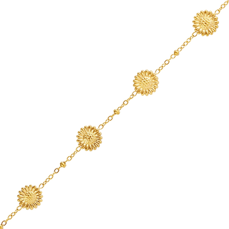 Steel Sunflower Chain Bracelet | Anartxy
