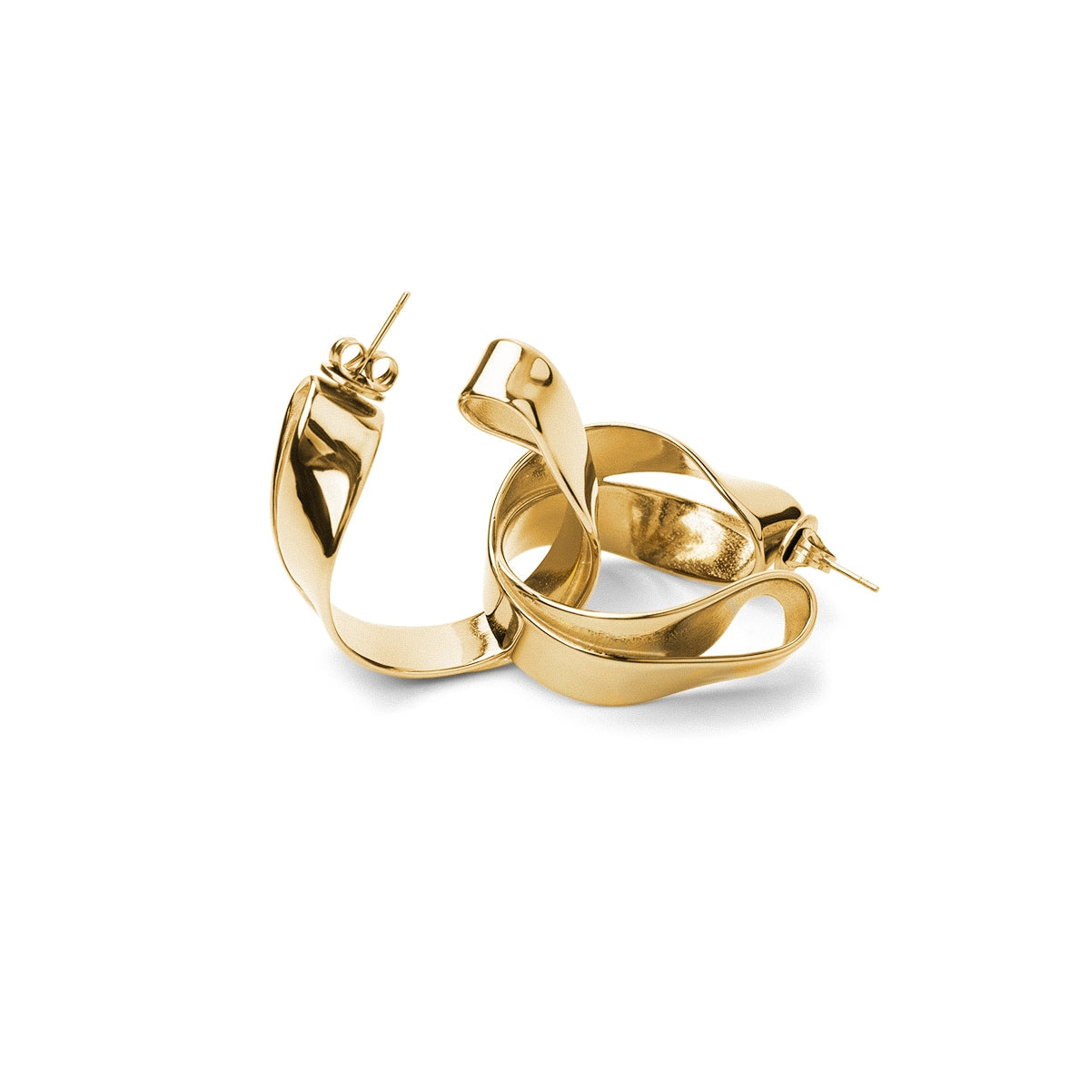 Steel Twist Double Hoop Earrings | Anartxy