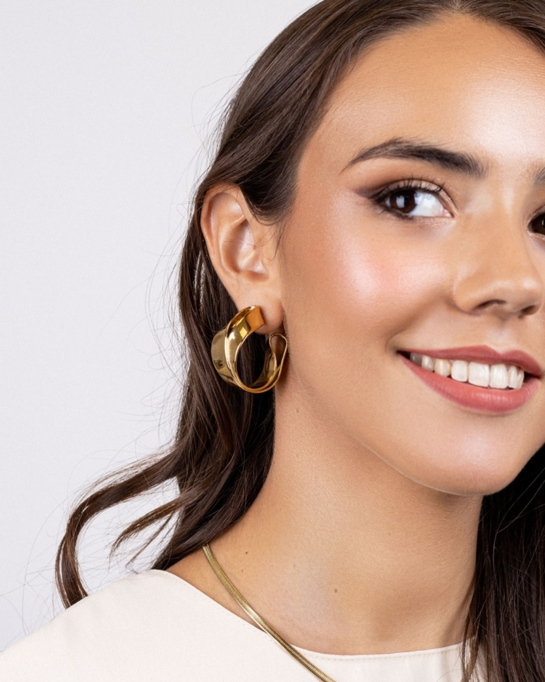 Steel Twist Double Hoop Earrings | Anartxy