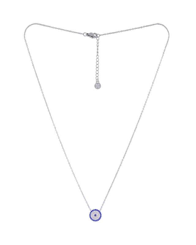 Steel Blue Disc Chain Necklace | Anartxy