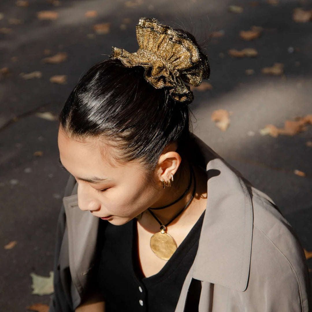 Maxi Hair Scrunchie | Metallic Gold | Chou²