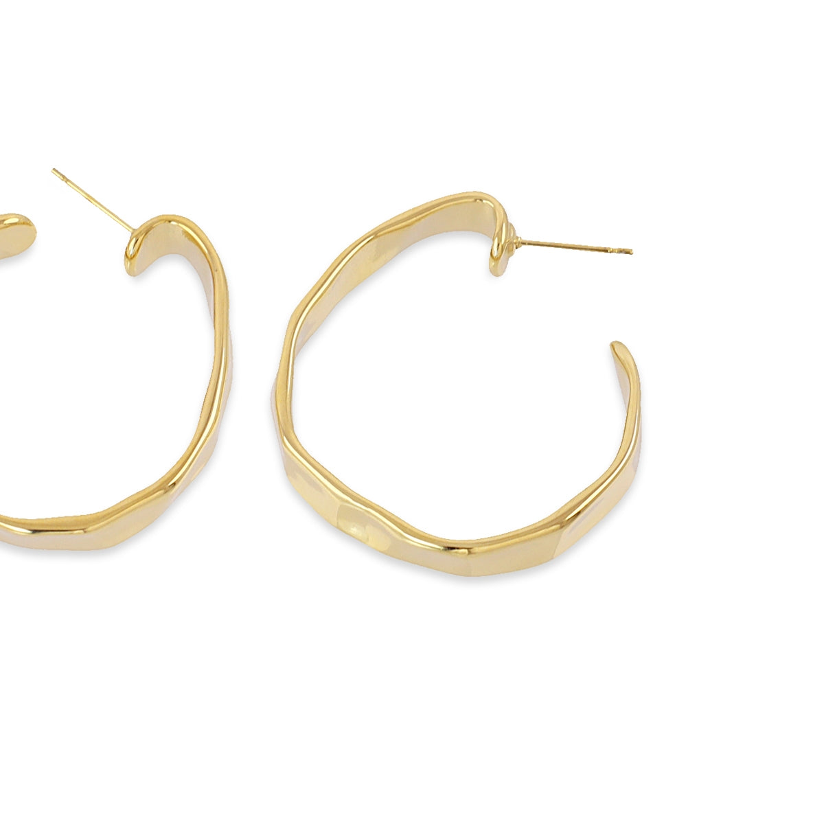 Steel Hammered Organic Hoop Earrings | Anartxy