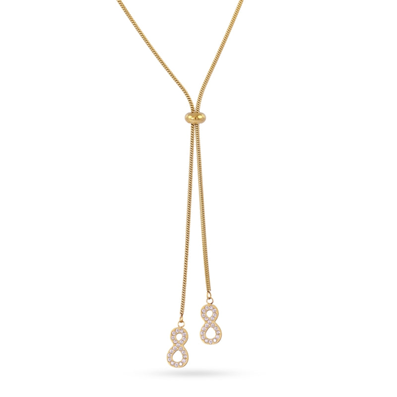Steel Infinity Lariat Necklace | Anartxy