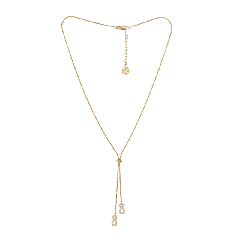 Steel Infinity Lariat Necklace | Anartxy