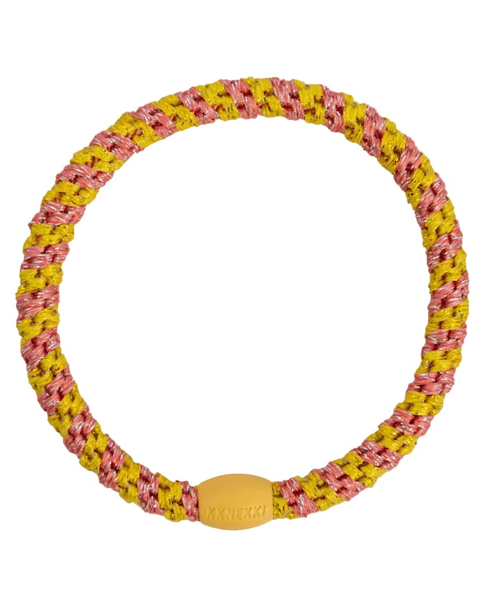 KKNEKKI Hair Tie | Slim Mix | Coral Glitter