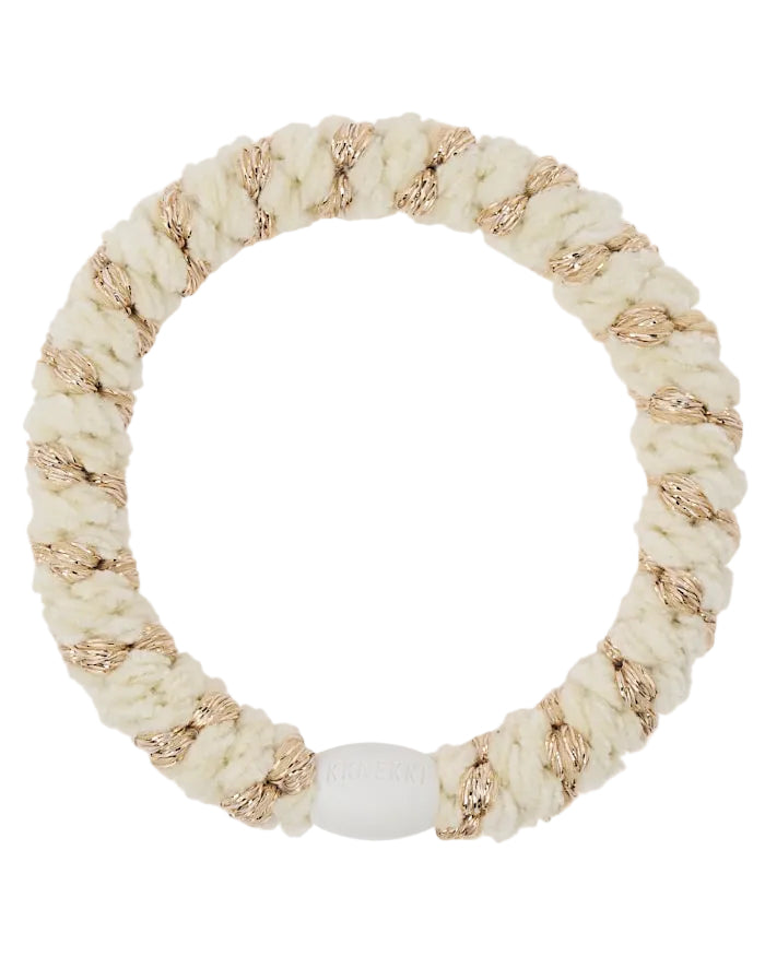 KKNEKKI Hair Tie | Velvet | Ivory Stripe