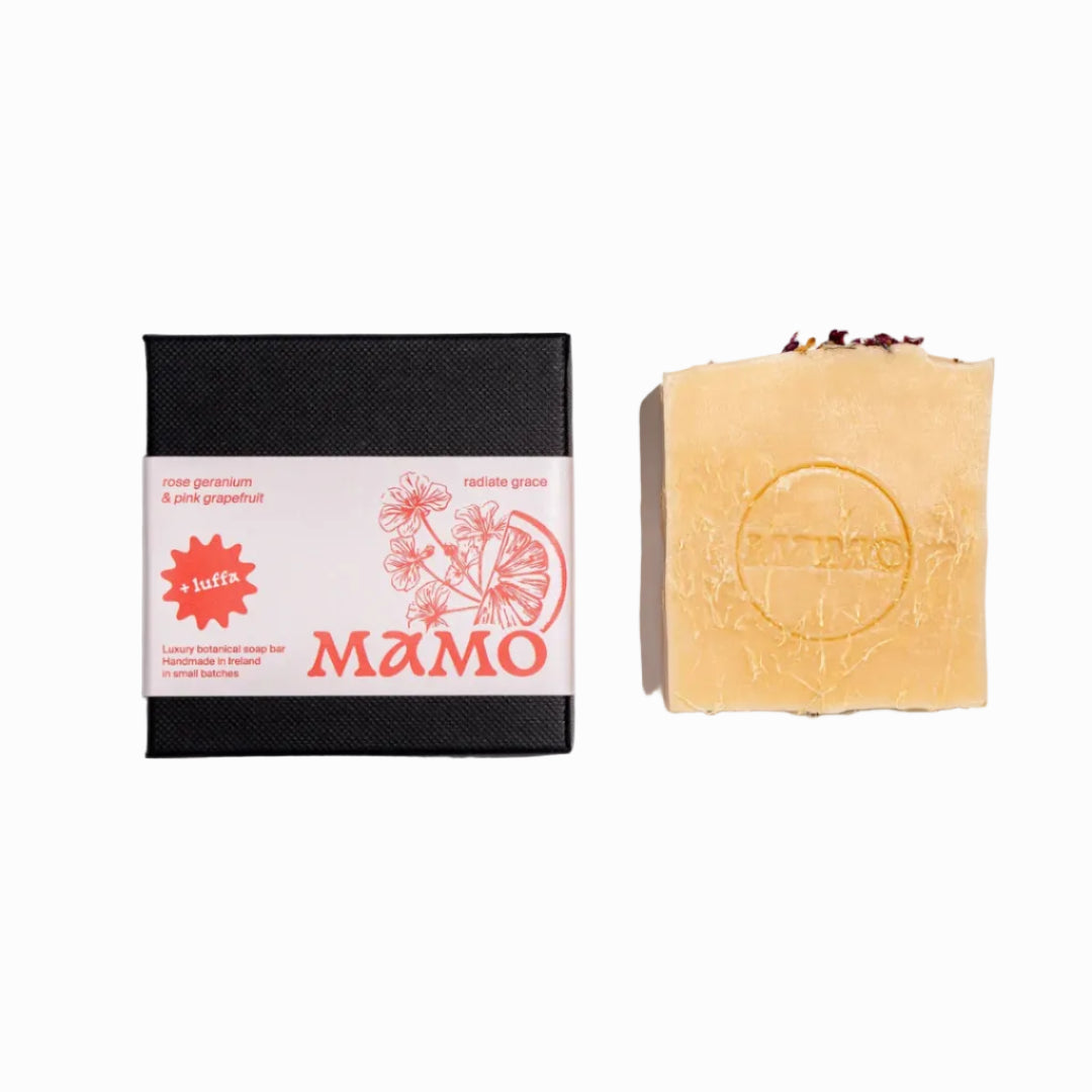 Rose Geranium & Pink Grapefruit Luffa Soap | Radiate Grace | Mamo