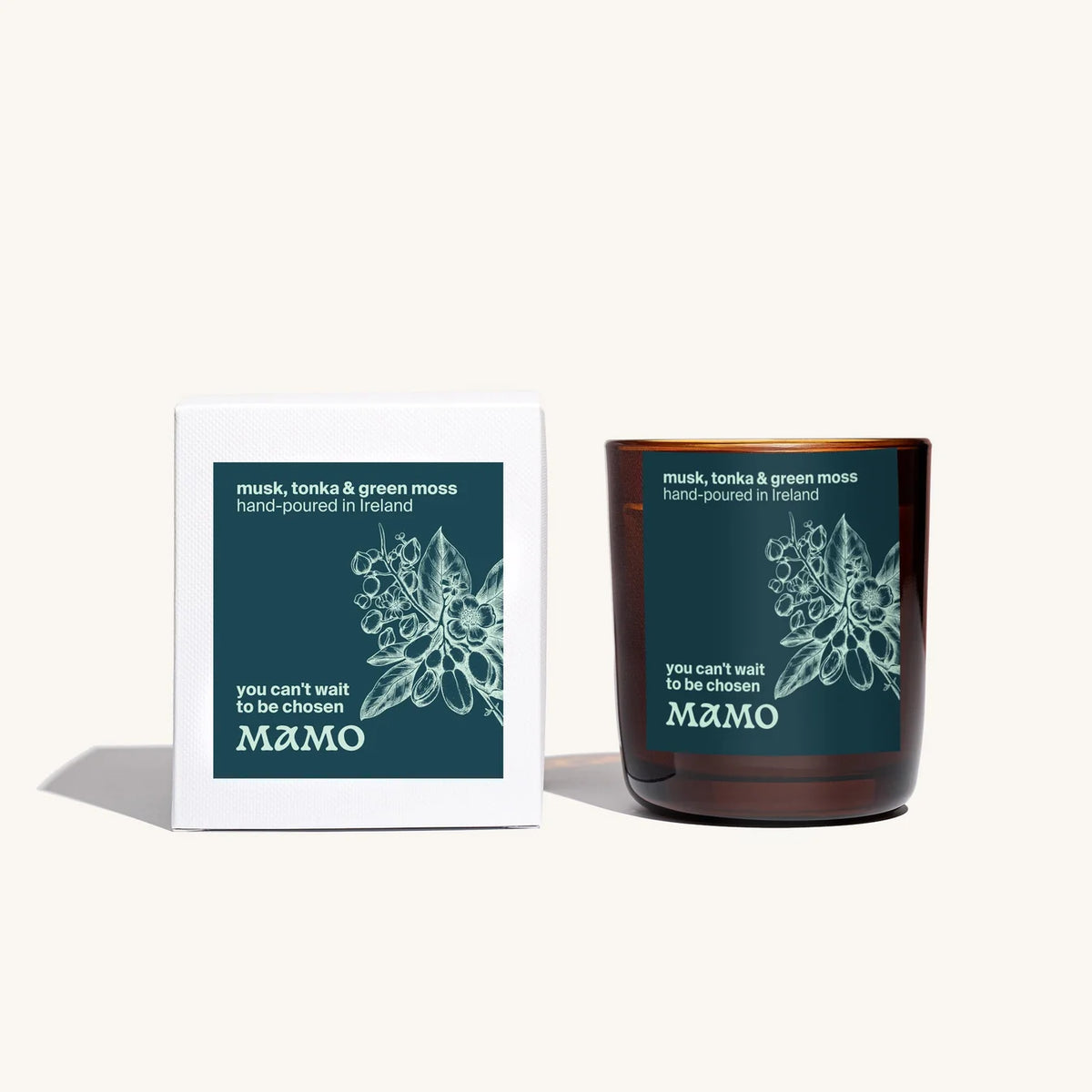 Musk, Tonka & Green Moss Soy Candle | You Can't Wait To Be Chosen | Mamo