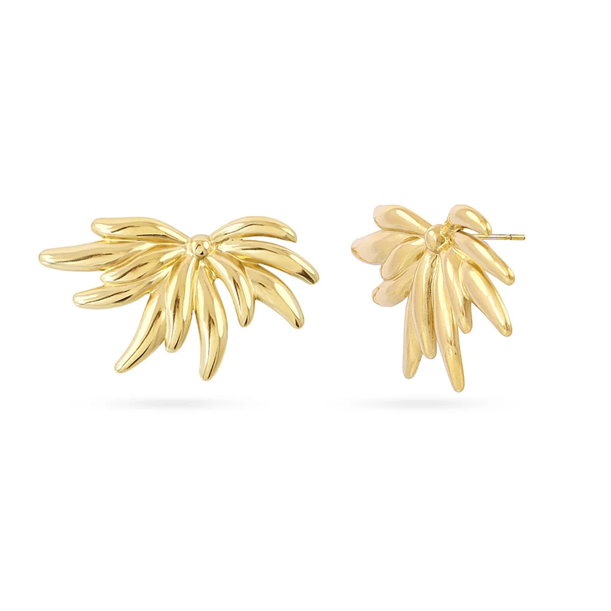 Steel Sunburst Stud Earrings | Anartxy