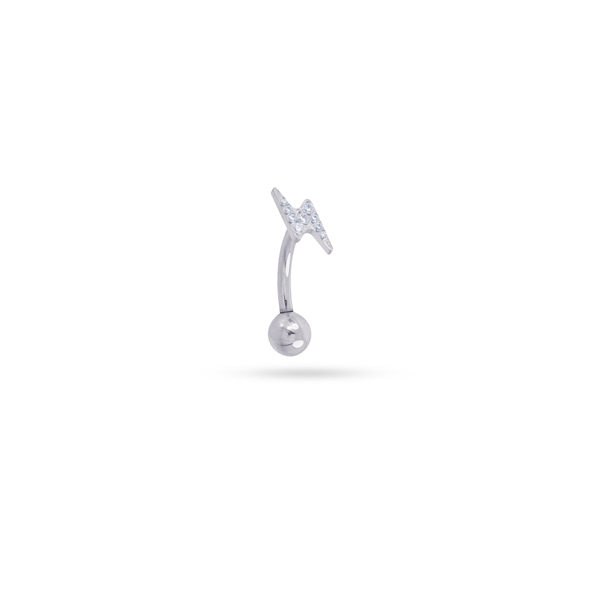 Steel Lightning Bolt Ball Back Belly Button Piercing | Anartxy