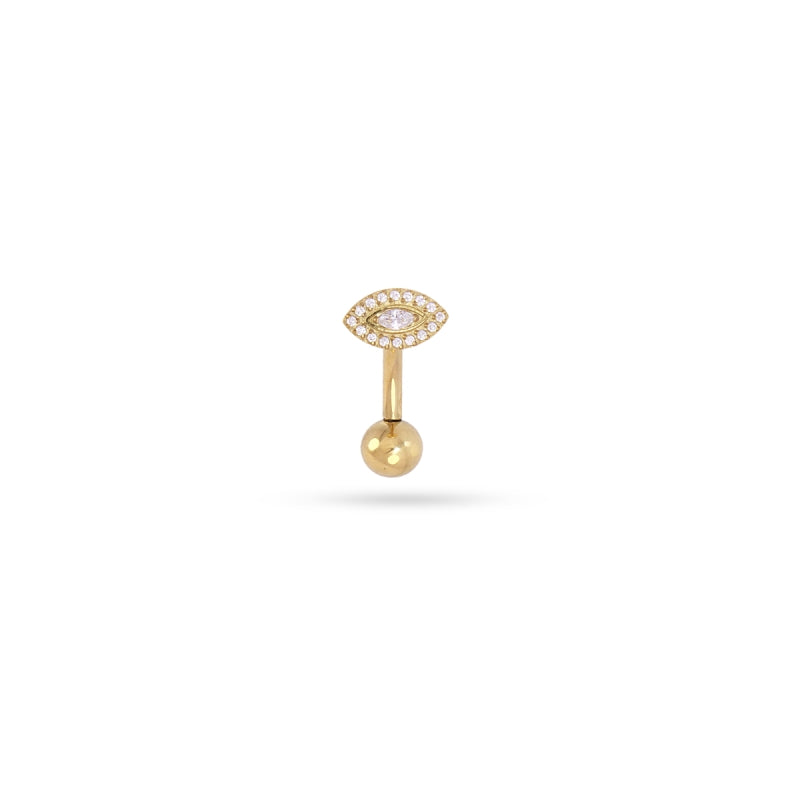 Steel Evil Eye Ball Back Belly Button Piercing | Anartxy