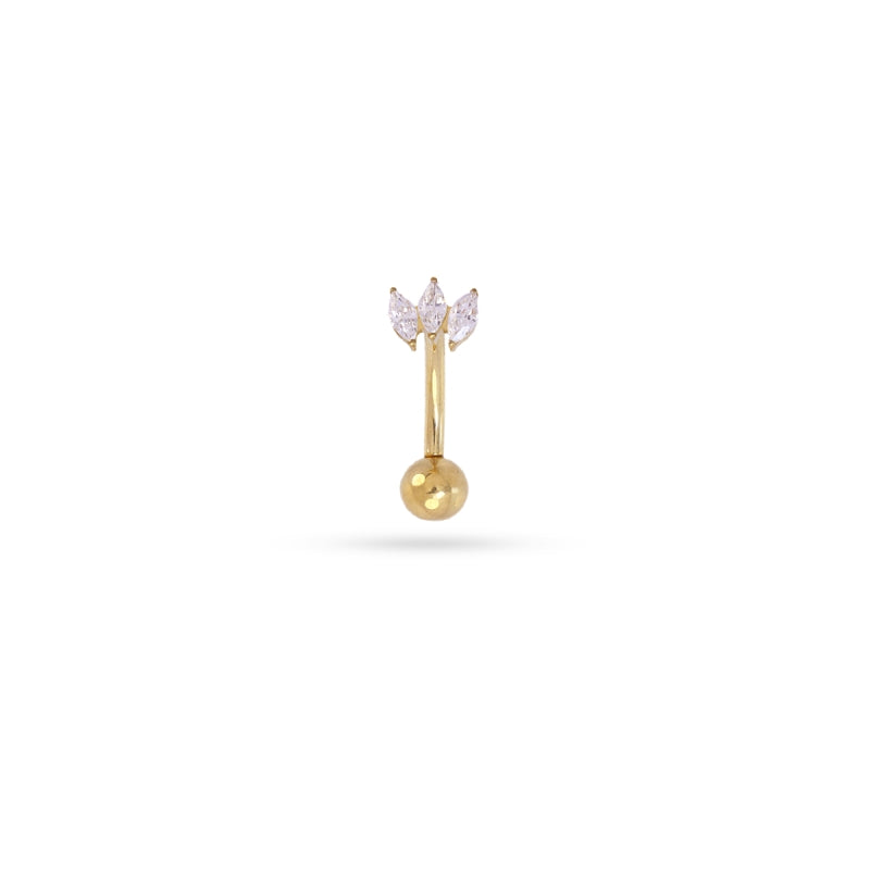 Steel Marquise Ball Back Belly Button Piercing | Anartxy