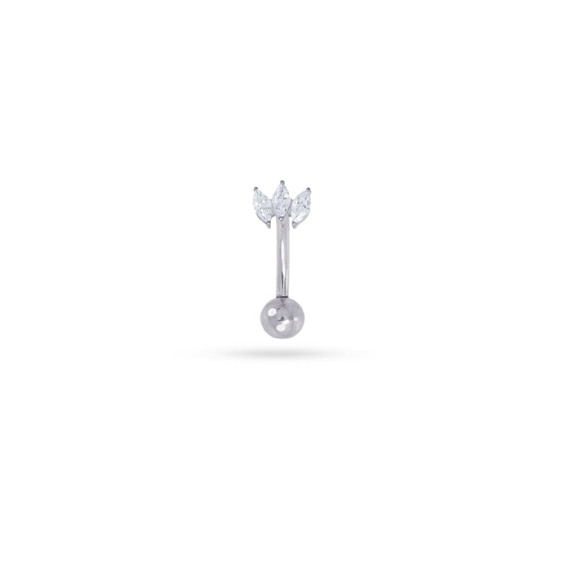 Steel Marquise Ball Back Belly Button Piercing | Anartxy