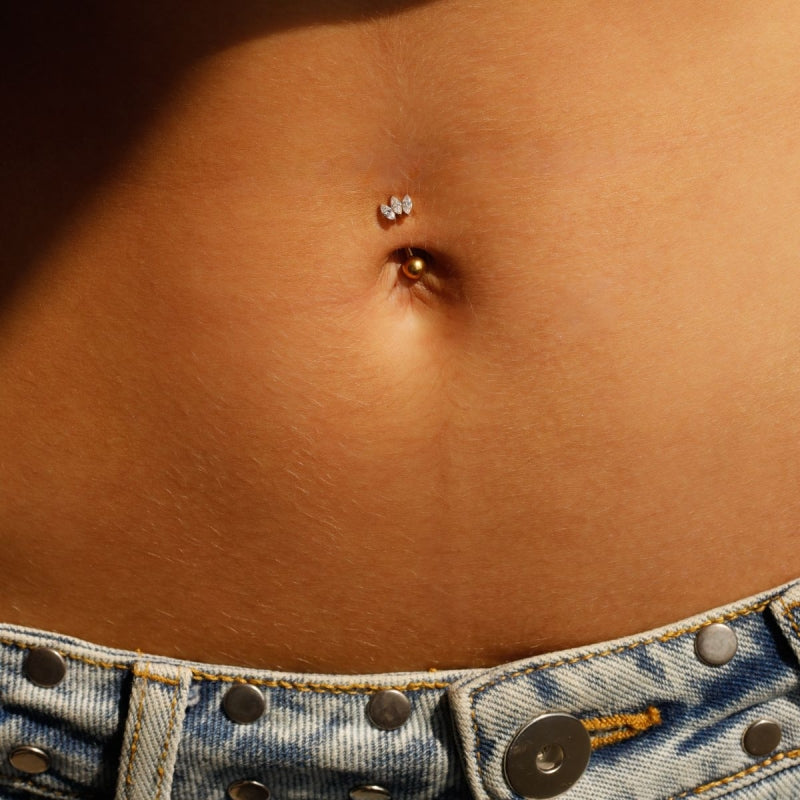 Steel Marquise Ball Back Belly Button Piercing | Anartxy