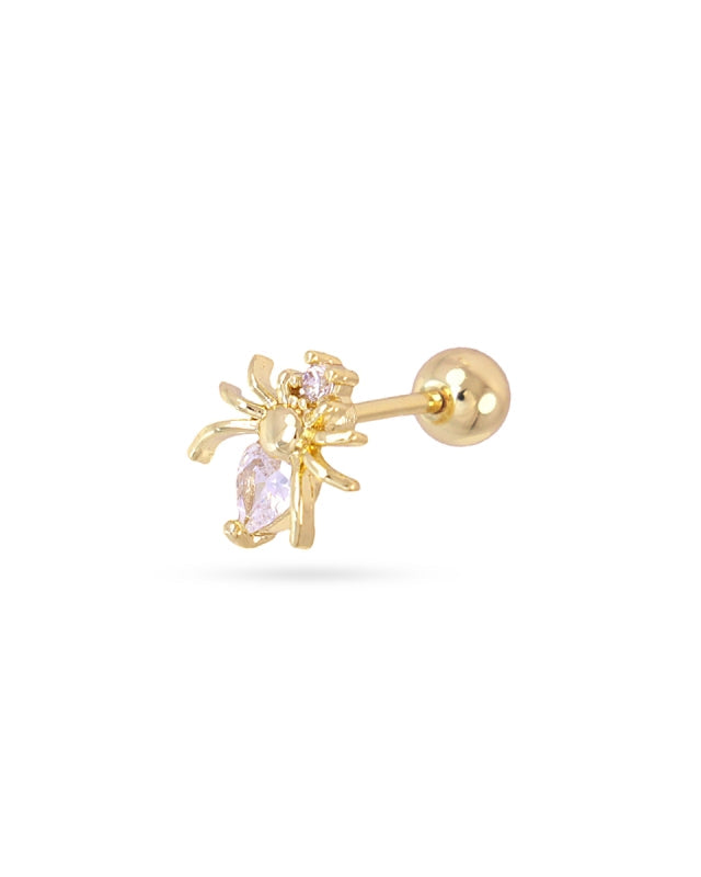 Steel Wasp Ball Back Single Stud Earring | Anartxy